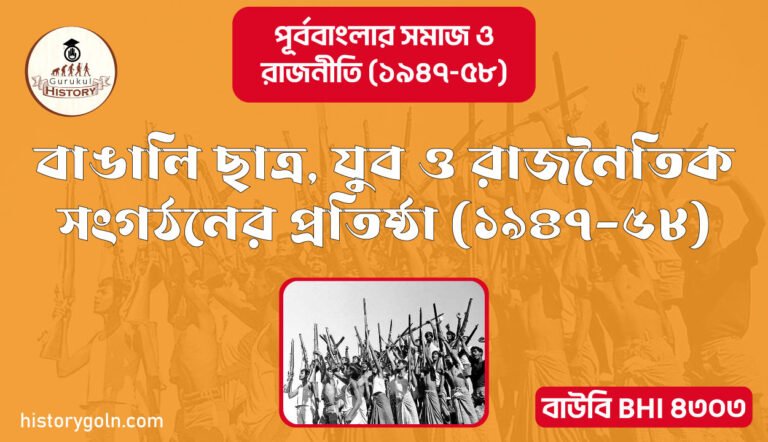 বাঙালি ছাত্র, যুব ও রাজনৈতিক সংগঠনের প্রতিষ্ঠা ১৯৪৭-৫৮