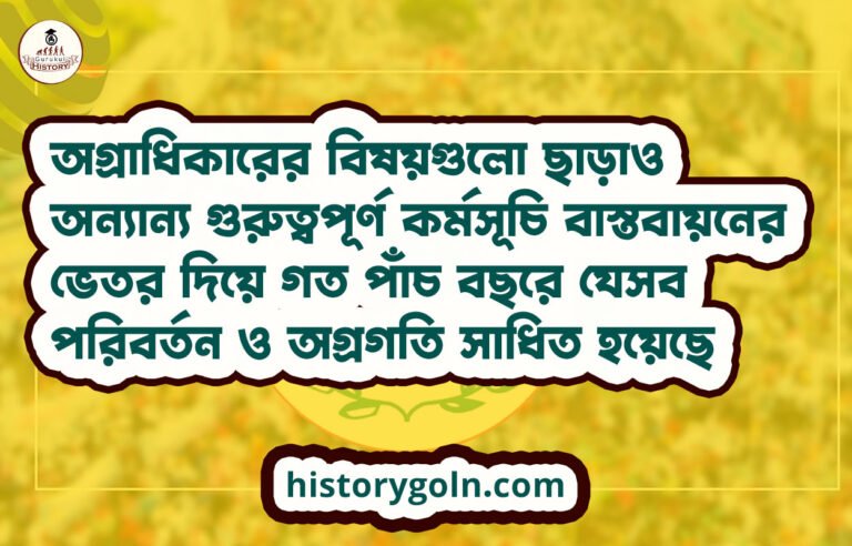 অগ্রাধিকারের বিষয়গুলো ছাড়াও অন্যান্য গুরুত্বপূর্ণ কর্মসূচি বাস্তবায়নের ভেতর দিয়ে গত পাঁচ বছরে যেসব পরিবর্তন ও অগ্রগতি সাধিত হয়েছে
